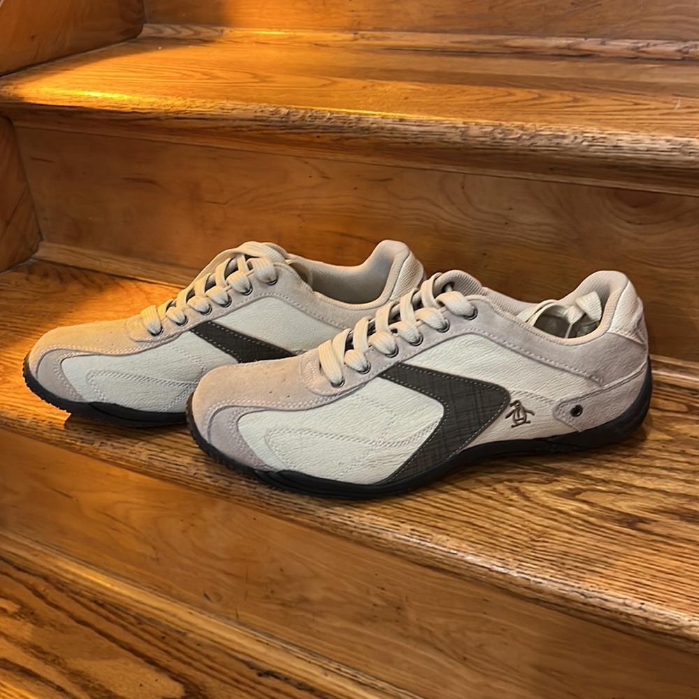 Men’s Penquin Sneakers in cream and tan size 10.5